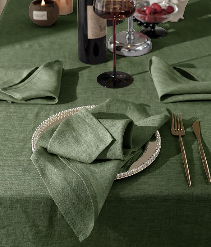 Talasily Linen Tablecloth 100% Pure Linen Table Cloth 60x120 Inches Rectangle - Image 8