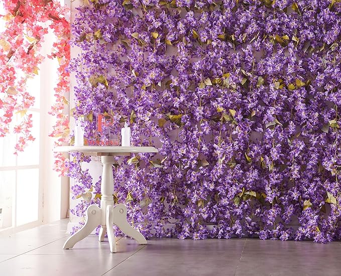 Flower Garland, Artificial Hydrangea Vine Flowers, Hanging Fake Hydrangeas Vine - Image 2