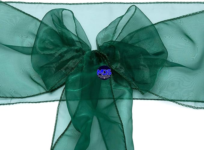 MDS Pack of 150 PCS Organza Chair Sashes Wider Dining Chair Bows Ribbon Tie Back - Image 4