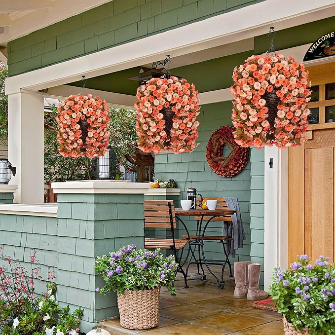 Artificial Fake Fall Hanging Flowers Plants Basket - Image 2