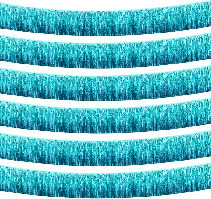 6 Pack 10 Feet Foil Fringe Garland Metallic Tinsel Streamers Banner Wall by Clayghsen