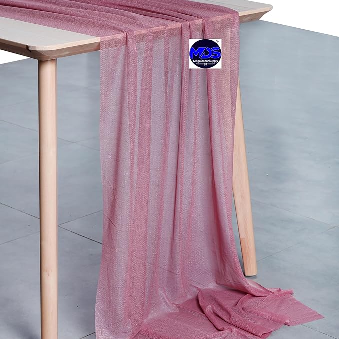 MDS 2 Pack 14ft Chiffon Table Runner 29 x 170 Inches Sheer Wedding Runner - Image 2