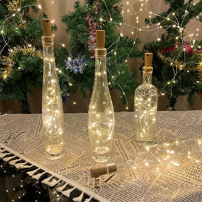 6-Pack LED Bottle Lights with Dual Battery Pack, 6.6ft 20 LEDs, Twice The - Image 7