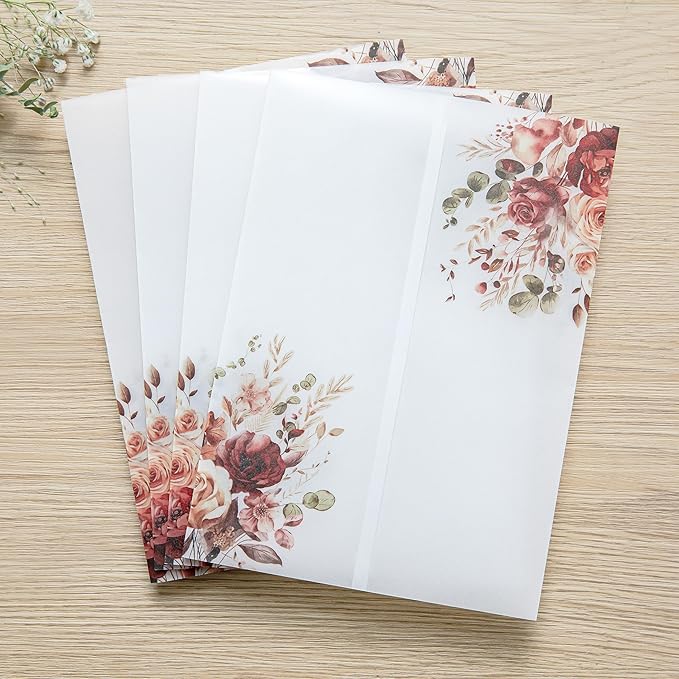 PONATIA 50PCS Vellum Jackets for 5x7 Invitation Cards- 135GSM Burnt Orange - Image 2