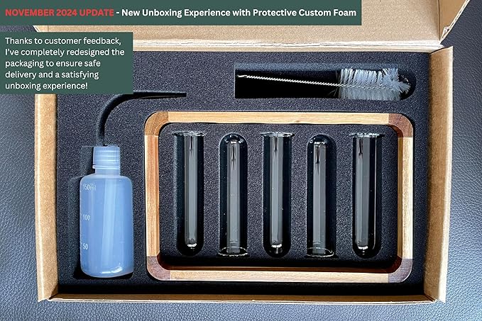 Source & Plot - Plant Propagation Station - Acacia Wood Stand 4 Glass Test Tube - Image 3