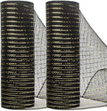 Ribbli 2 Rolls Black Mesh Ribbon, 10 inch x 30 feet Each Roll, Metallic Black by Ribbli