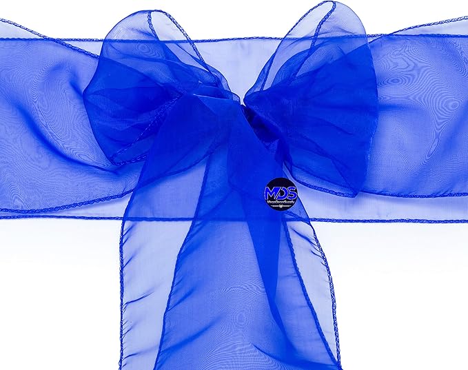 MDS Pack of 25 PCS Organza Chair Sashes Wider Dining Chair Bows Ribbon Tie Back - Image 4