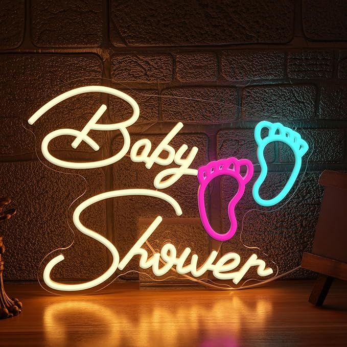 Baby Shower Neon Sign for Wall Decoration, Dimmable Oh Baby Neon Light for by LIEGHDZT
