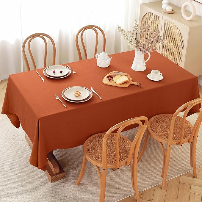 100% Pure Linen Tablecloths 60x120Inches, Rectangle Table Cloth - Image 2