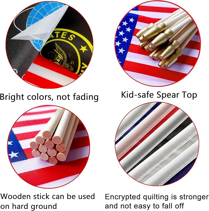 22 Pack All Branches Military Service Flags Set Small Mini Army Armed Forces - Image 4