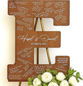 NAZENTI Wedding Guest Book Alternative Wooden Letter Personalized, Custom by Nazenti
