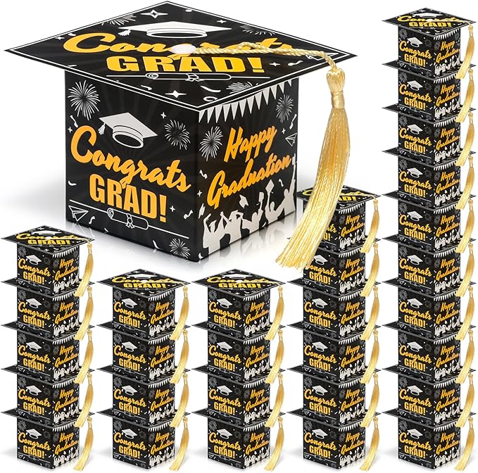 COTOPHER 36 Pack Mini Graduation Cap Gift Boxes, Class of 2025 Graduation Candy by COTOPHER