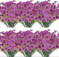 20 Bundles Artificial Flowers Outdoor UV Resistant Fake Flowers No Fade Faux by JEMONG