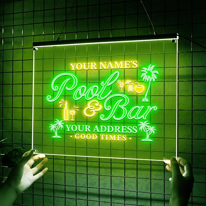 Personalized Pool & Bar Neon Sign, Custom LED Light - Image 2