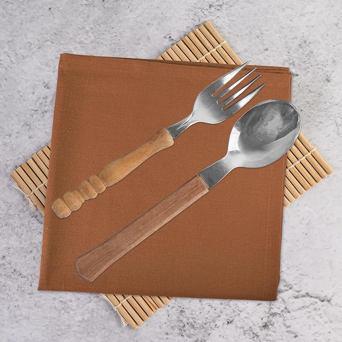 Urban Villa Fall Cloth Napkins Rust Color Dinner Napkins Set of 12 20''x20'' - Image 7