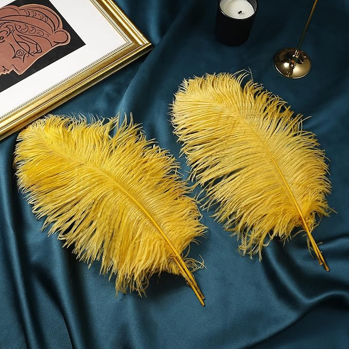 Larryhot Gold Large Ostrich Feathers - Image 5