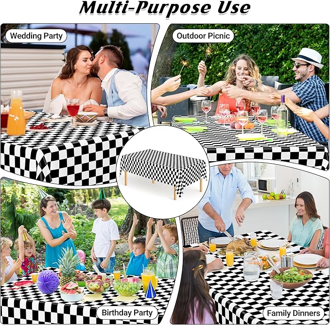 12Pack Table Cloth Rectangle Table, Waterproof Disposable Table Cloth - Image 4
