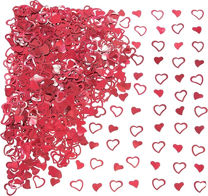Red Love Heart Table Confetti - Image 3