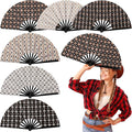 Thyle 6 Pcs Large Folding Fan for Line Dancing Bulk Boots on The Ground Hand by Thyle