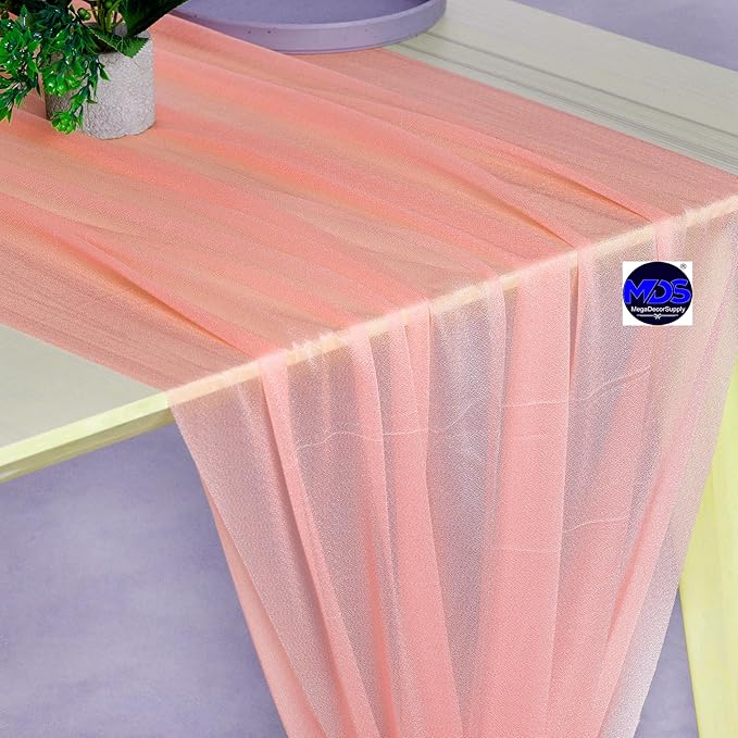 MDS 2 Pack 14ft Chiffon Table Runner 29 x 170 Inches Sheer Wedding Runner - Image 5