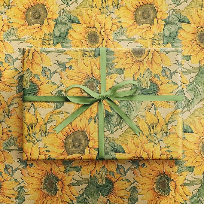 RUSPEPA Sunflower Wrapping Paper Roll - Image 7
