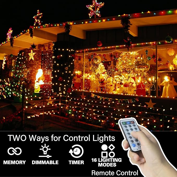 LAMPHOME 33ft Christmas Decorative Mini Lights, 100 LED Transparent Wire Fairy - Image 4