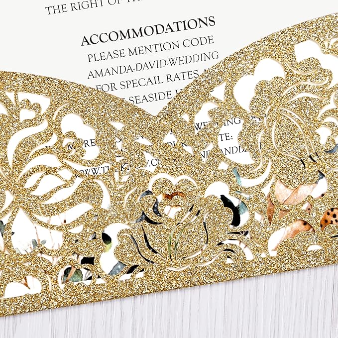 DORIS HOME 50pcs Laser Cut Wedding Invitations - Image 5