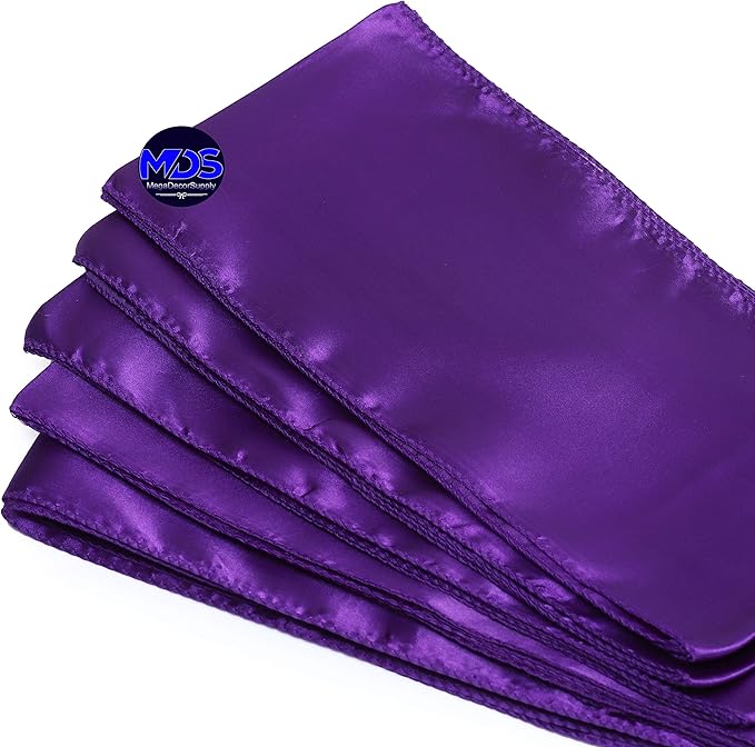 MDS Pack of 100 PCS Satin Chair Sashes Charmeuse Sateen Dining Chair Bows - Image 5
