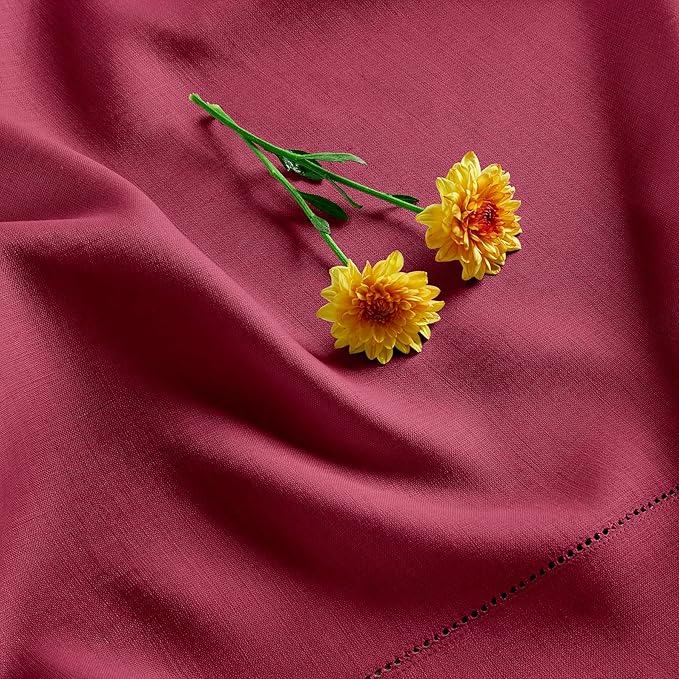 Solino Home Beet Linen Tablecloth 60 x 90 Inch - Image 4