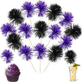 Ephlyn 30Pcs Foil Firework Cupcake Toppers Sparkle Tinsel Cupcake Picks Happy by Ephlyn