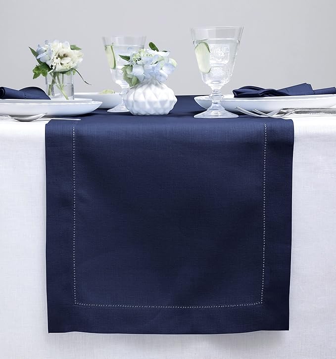 Solino Home Linen Navy Blue Table Runner 48 Inches by SolinoHome