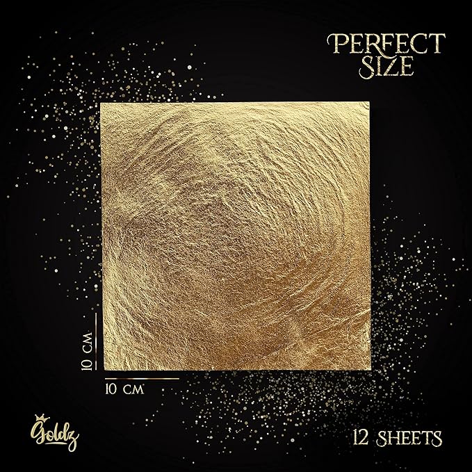 goldz: Edible 99.99% Gold Leaf, Genuine Gold Leaf, 24 Karat Edible gold Sheets. - Image 3