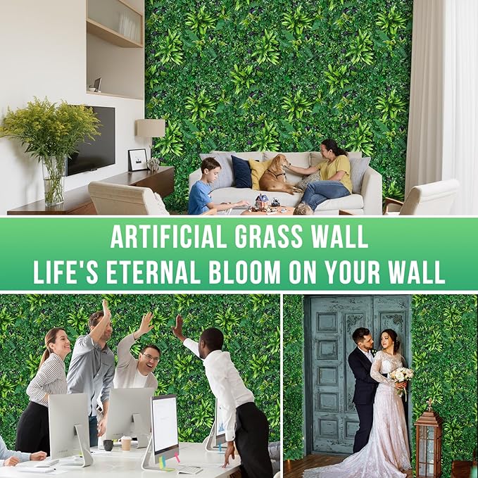 Artificial Boxwood Panels, Grass Wall Panels 20"x20", Privacy Hedge Fence Screen - Image 5