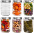 Mason Jars 16 Oz with Lids 6 Packs, Vintage Wide Mouth Glass Canning Jar by WACOI