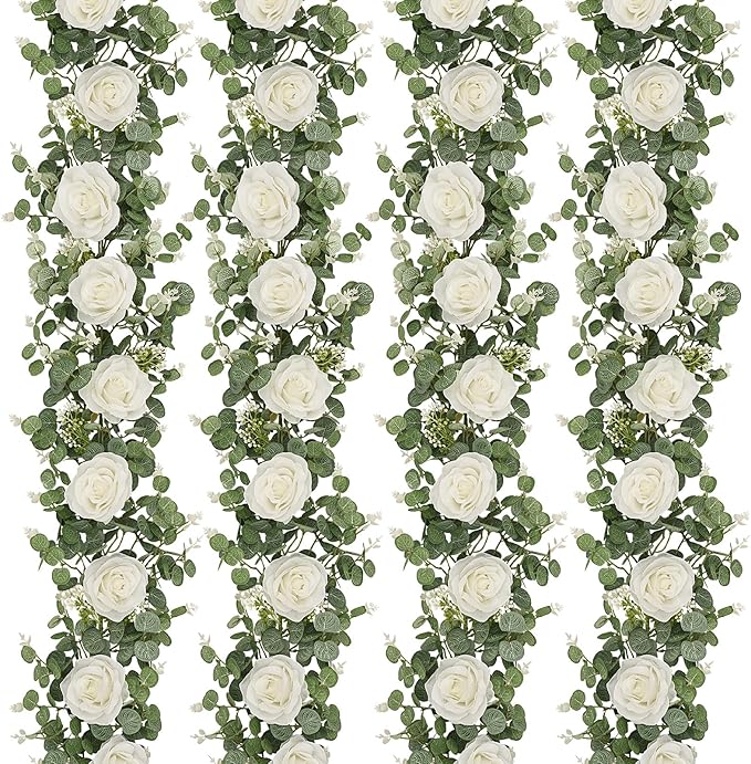 Dolicer 4Pcs 26Ft Artificial Eucalyptus Garlands by DolicerLANDSCAPEQ