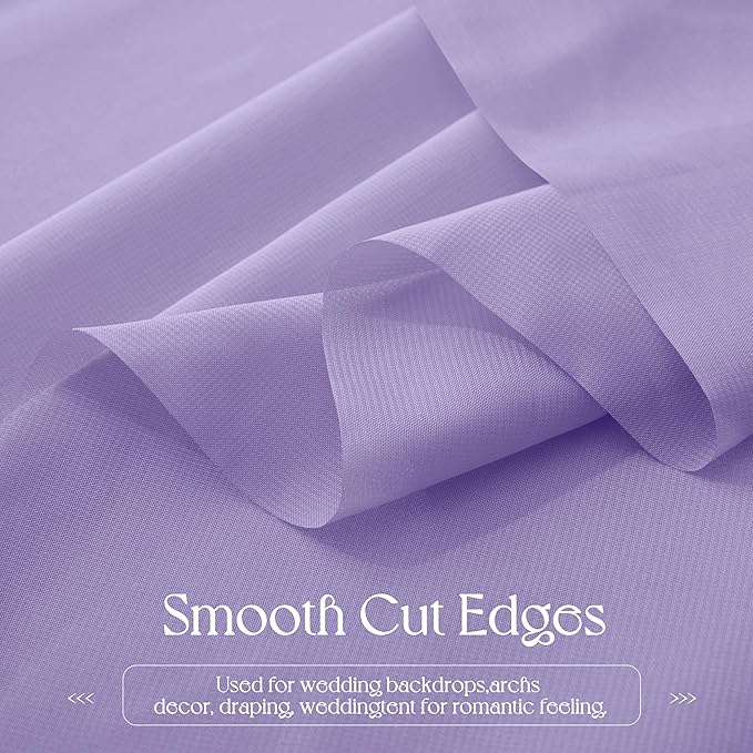 VACVELT Wedding Arch Draping Fabric, Lilac Chiffon, 2 Panels Sheer Drapes - Image 6