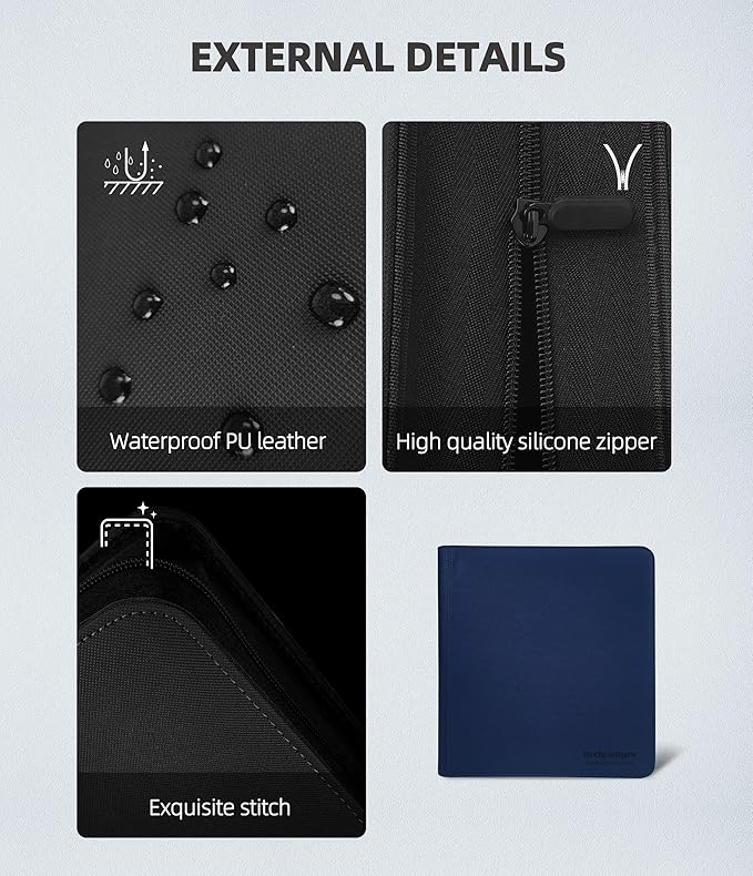 12 Pockets Premium Card Binder 480 Cards Trading Card Binders Side Load Card - Image 3