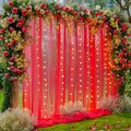 30×10ft Red Tulle Backdrop Curtain by WishCare