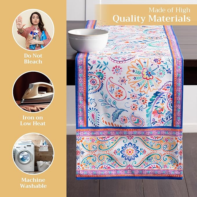 Maison d' Hermine Table Runner 100% Cotton Double Layer Table Runners 72 inches - Image 3