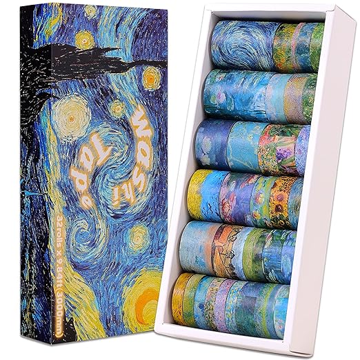 emmoolife 32 Rolls Washi Tape Set, Oil Painting Decorative Masking Tape by emmoolife