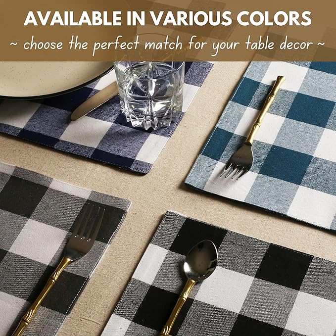 Native Fab Table Runner Buffalo Check Plaid 100% Cotton - Image 7