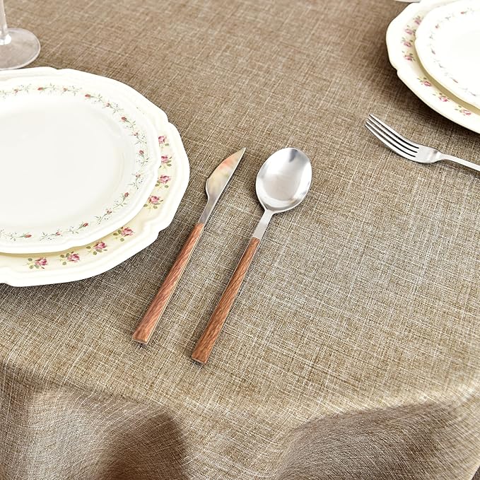 Fitable Faux Linen Round Tablecloths 60 Inch in Diameter - Image 8