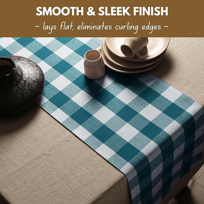 Native Fab Table Runner Buffalo Check Plaid 100% Cotton - Image 7