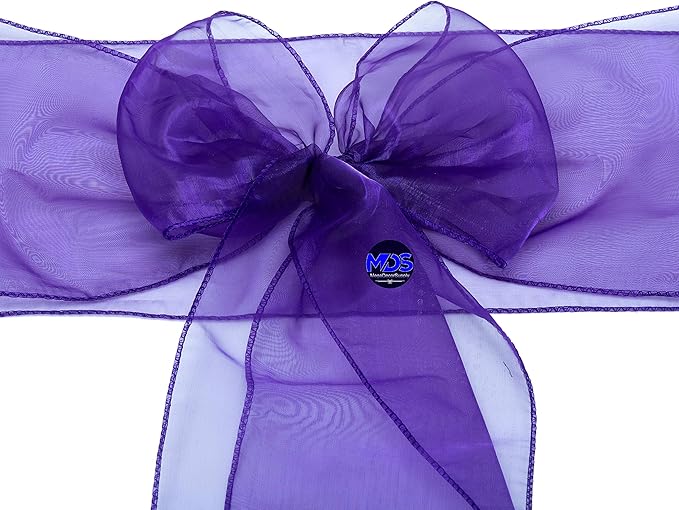 MDS Pack of 50 PCS Organza Chair Sashes Wider Dining Chair Bows Ribbon Tie Back - Image 4