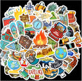 Cool Camping Adhesive Stickers 670 Counts Adventure Hiking Stickers by MoShining