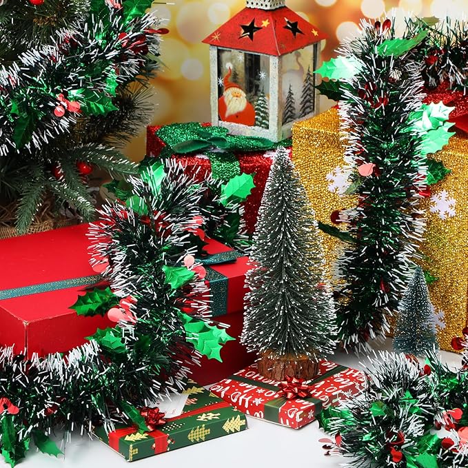 72 Feet Christmas Tinsel Garland Shiny Metallic Tinsel Twist Garland Streamers - Image 6