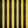 2 Pack Graduation Backdrop, 3.28 FT x 7.05 FT Black and Gold Foil Fringe by ZATAYE