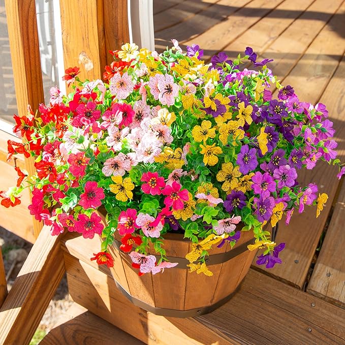 HyeFlora Artificial Flowers for Outdoor Indoor Garden Home Decoration, Faux - Image 6