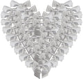 36pcs 4-1/2" Metallic Silver Glitter Ribbon Bows by Micomon