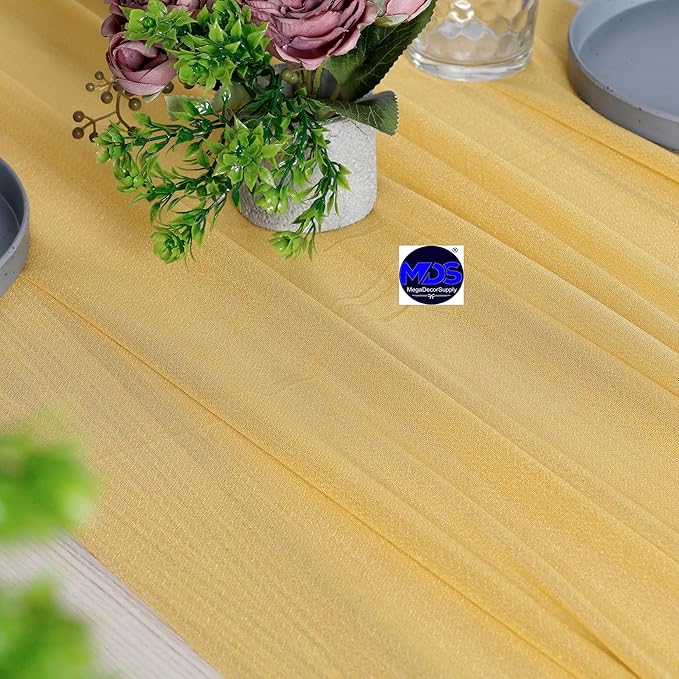 MDS 2 Pack 14ft Chiffon Table Runner 29 x 170 Inches Sheer Wedding Runner - Image 5